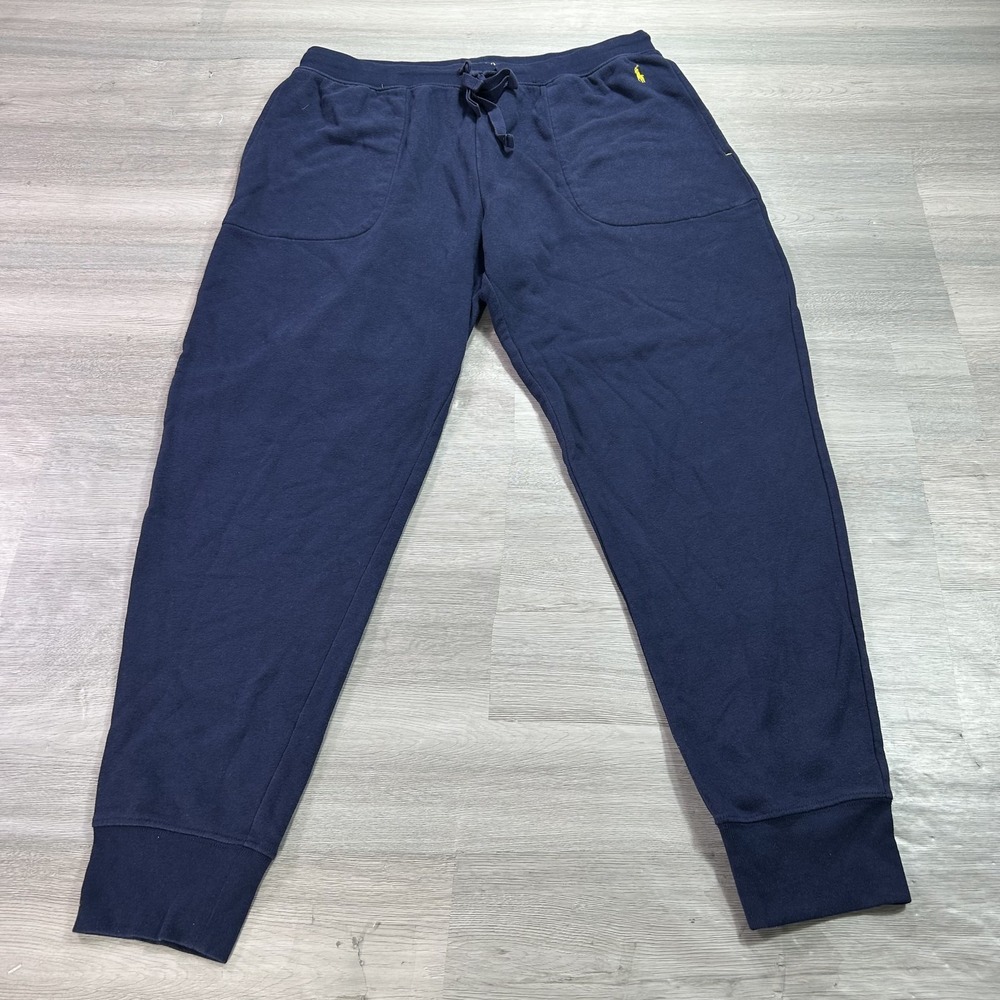 Polo Ralph Lauren Sweatpants Mens XL Blue Fleece Jogger Elastic Waist Pockets